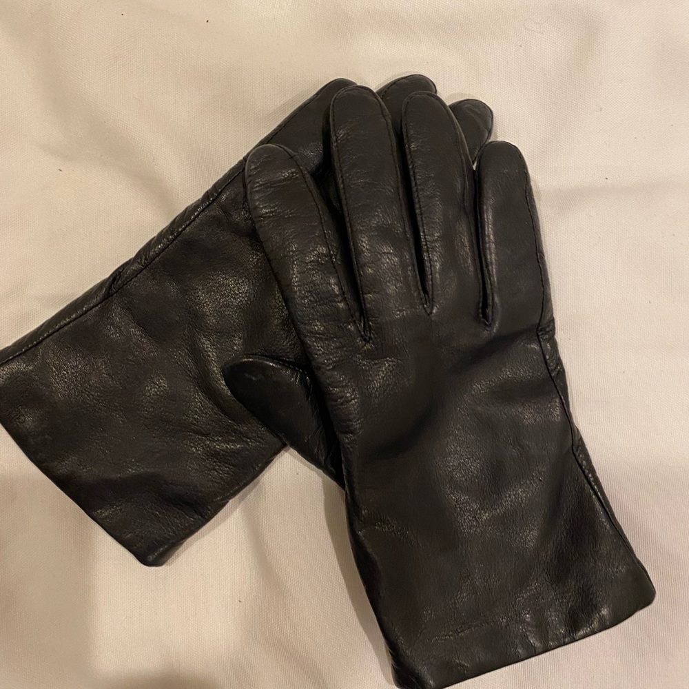 Leather cashmere lined gloves